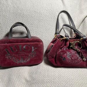 Juicy Couture Burgundy Handbag Set